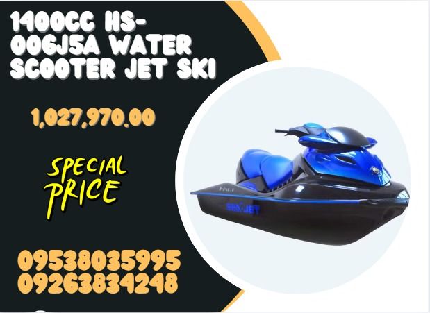 1400CC HS-006J5A WATER SCOOTER JET SKI (Category: Everything Else Others) located in Caloocan City. Submitted by nataliemor30968 (Listing ID 1363017880, Image 1). Description: Type HS-006J5A Displacement 1400cc Maximum Speed 80km/hrs Recommended Fuel Gasoline 93 and above Fuel Tank Capacity 50 liters Fuel Consumption 13L/H Engine Type DOHC 4-stroke engine Transmission CVT Ignition Mode Electric Cooling System Water Cooling Oil Capacity 3.5L Maxim