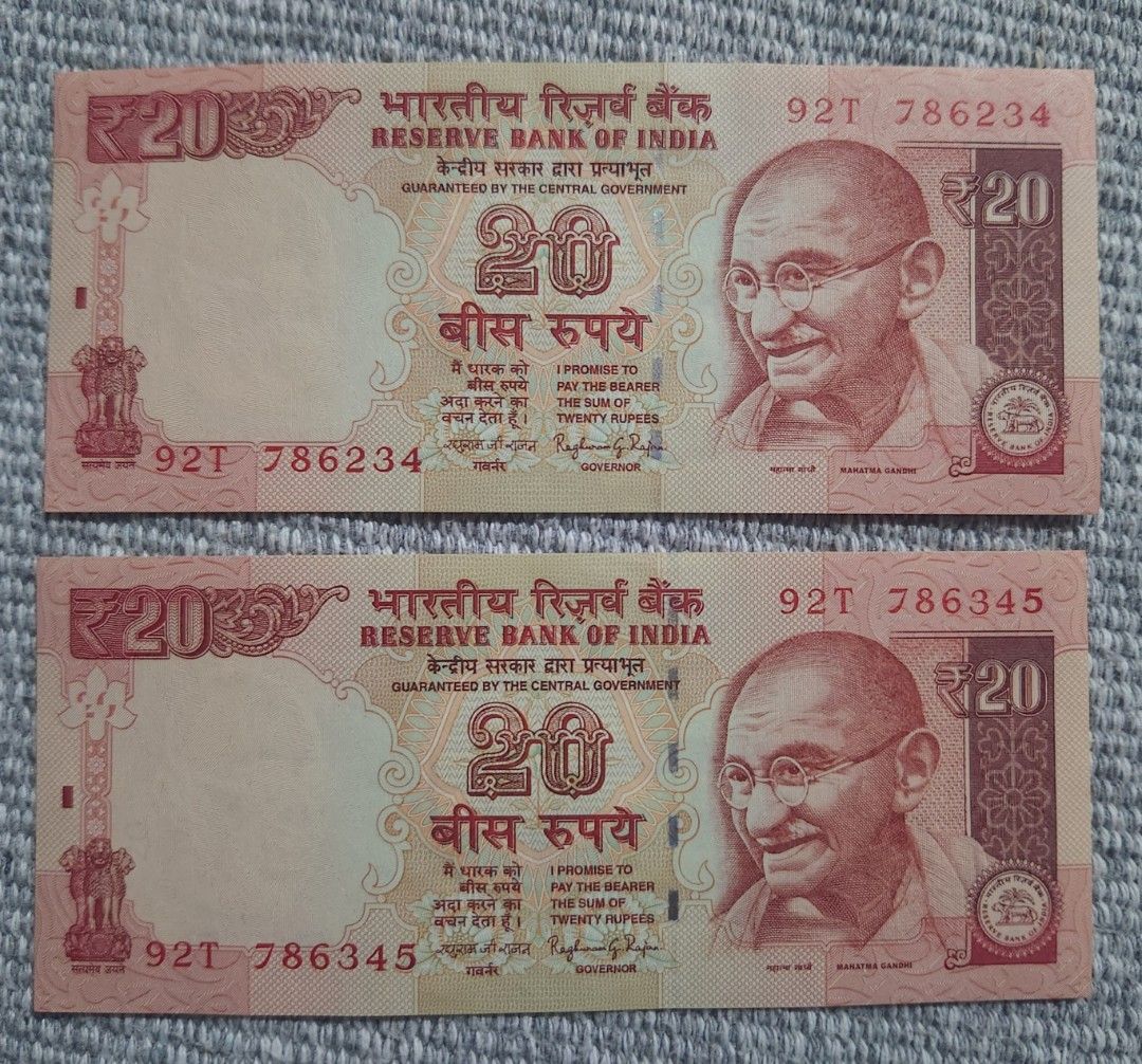 20 rupee, of india paper note, Hobbies & Toys, Collectibles ...