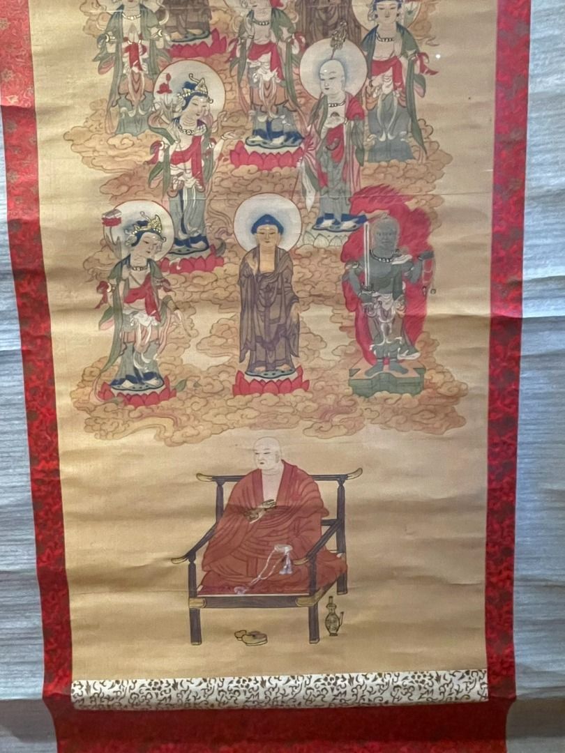 日本老件。絹本十三佛軸畫, 家具及居家用品, 居家裝飾, 相架畫作 日本老件。絹本十三佛軸畫, 家具及居家用品, 居家裝飾, 相架畫作