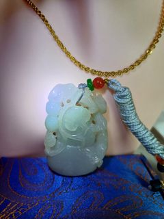 天然緬甸A玉翡翠葫蘆掛墜64203548144643110