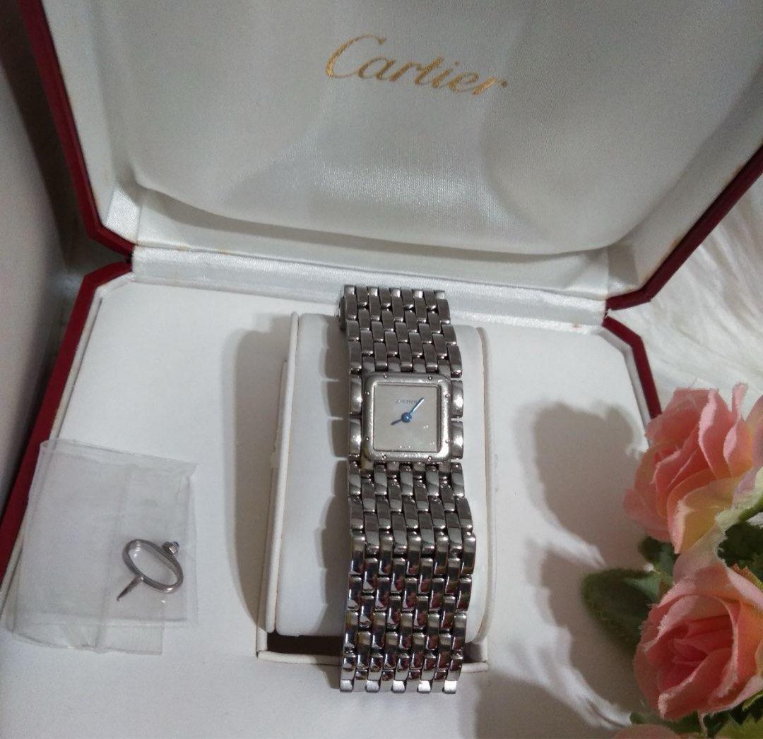 Cartier Panthere Ruban (Category: Luxury Watches) located in Baliuag. Submitted by youlovewatches (Listing ID 1363140184, Image 2). Description: Cartier Panthere Ruban (Small) 140,000 Php All Stainless steel 15cm approx wrist size Quartz Movement Mirror Dial 9/10 - All working condition Guaranteed Authentic Open for Layaway Open for authentication Can be buff upon request Set with: Box , Manual, Cert Dm for more info..