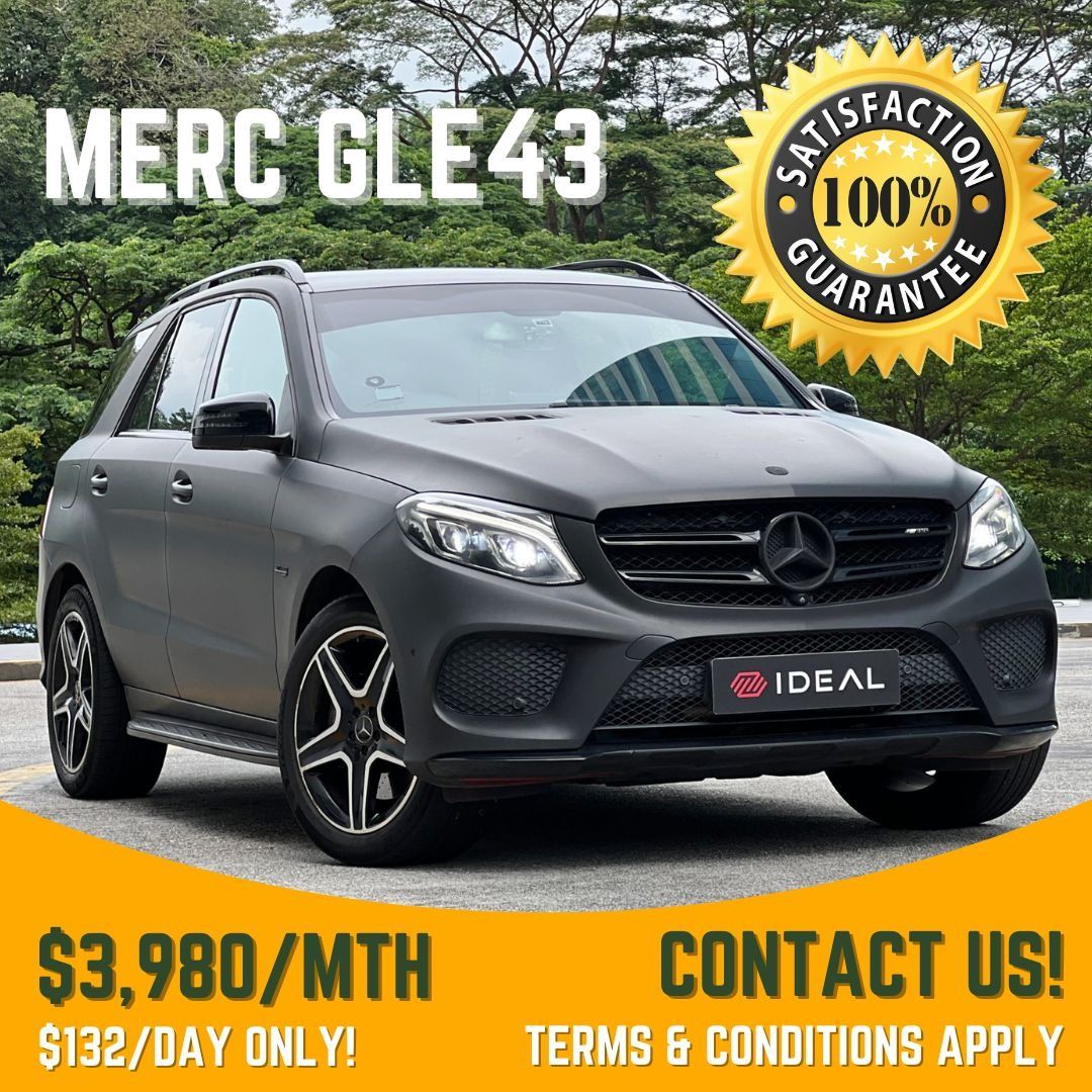 Cheap Rental!! Mercedes-Benz GLE-Class GLE43 AMG 4MATIC Auto (Category: Car Rental) located in Singapore. Submitted by idealauto (Listing ID 1363152893, Image 1). Description: ⭐️ $3,880 <02 Years Lease> ⭐️ $3,980 <01 Year Lease> ⭐️ Personal Use Only ⭐️ Not For PHV 🎯 Conveniently Located at PIE Bukit Batok Exit 27/28 🎯 Pick-up / Drop-off at Bukit Batok Wcega Plaza 🎯 10mins Bus Ride to and fro Bukit Batok MRT 🎯 Delivery Service Available* ✅ Low