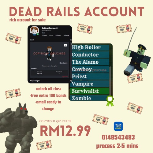 DEAD RAILS ACCOUNT MURAH ALL CLASS UNLOCK BONDS, Video Gaming, Video ...