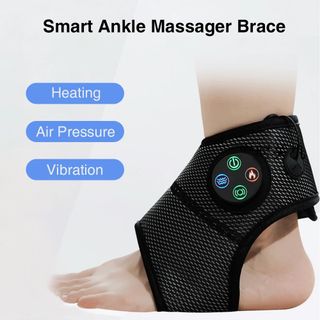 電動腳部智能按摩器 振動放鬆 熱敷支架皮帶 肌肉疲勞緩解 關節扭傷 腳踝支撐62940516708866110