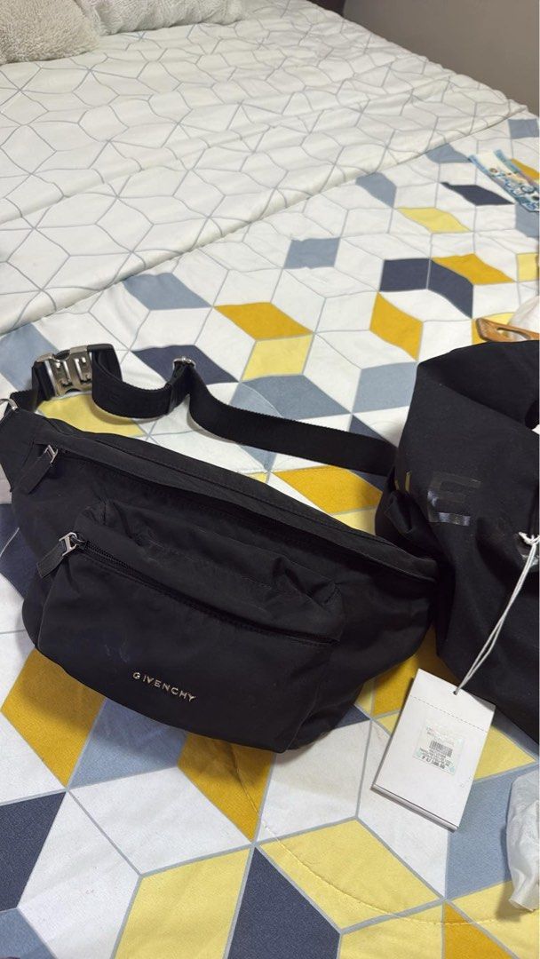 Gicenchy belt bag (Category: Luxury Bags & Wallets) located in Antipolo. Submitted by chellai12 (Listing ID 1363170214, Image 2). Description: Original belt bag givenchy for men With tag Bought in shangri la Green small belt bag 25,000 Bug black belt bag -27,000.