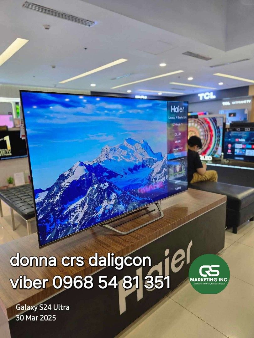 Haier tv 4k uhd (Category: TV) located in Manila. Submitted by donnasagao03665 (Listing ID 1363105207, Image 3). Description: ❄️ HAIER TV 4K UHD GOOGLE TV NEW MODEL ❄️ H32K700HG - 9,800 H40K68FG - 12,600 H43K700FG - 14,200 H50K700UG - 19,000 H55K700UG - 19,800 H58K68UG - 21,900 H65K700UG - 27,400 H50S750UX - 19,200 H55S750UX - 23,700 H65S750UX - 33,000 H75S750UX - 39,900 H50S800UX - 22,900 H55S800UX - 23,200 H65S800UX - 34,500 H98S900UX - 159,200
