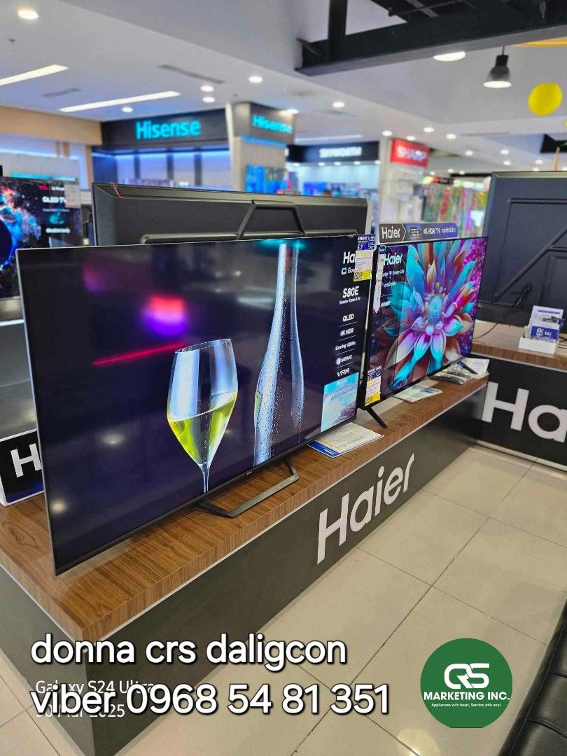 Haier tv 4k uhd (Category: TV) located in Manila. Submitted by donnasagao03665 (Listing ID 1363105207, Image 2). Description: ❄️ HAIER TV 4K UHD GOOGLE TV NEW MODEL ❄️ H32K700HG - 9,800 H40K68FG - 12,600 H43K700FG - 14,200 H50K700UG - 19,000 H55K700UG - 19,800 H58K68UG - 21,900 H65K700UG - 27,400 H50S750UX - 19,200 H55S750UX - 23,700 H65S750UX - 33,000 H75S750UX - 39,900 H50S800UX - 22,900 H55S800UX - 23,200 H65S800UX - 34,500 H98S900UX - 159,200