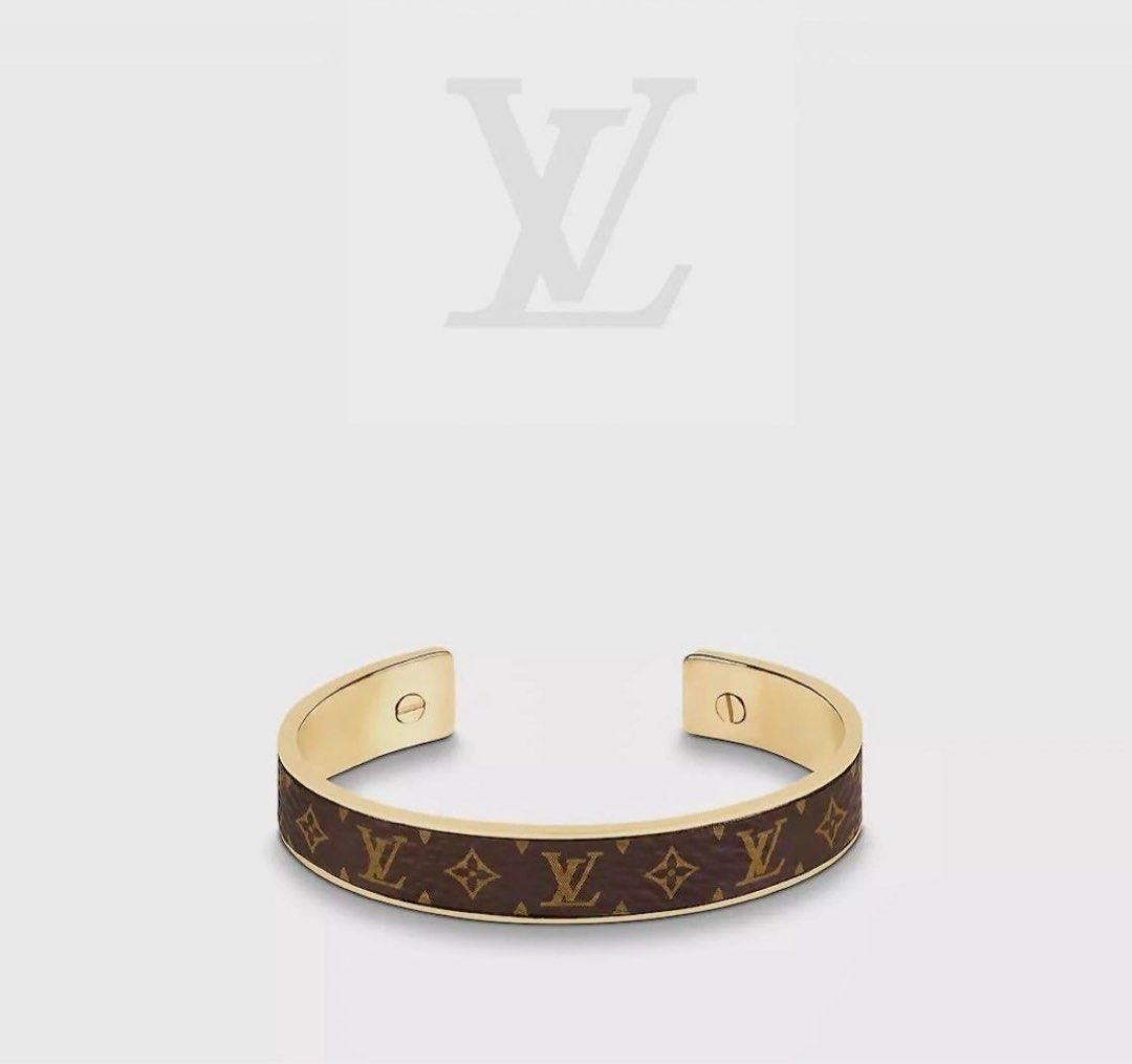LOUIS VUITTON MONOGRAM CUFF BANGLE BRACELET (Category: Bracelets) located in Taguig. Submitted by rich0301 (Listing ID 1363041001, Image 3). Description: Inspired Louis vuitton monogram cuff bangle bracelet Preloved In good condition No inclusions Small to medium only .