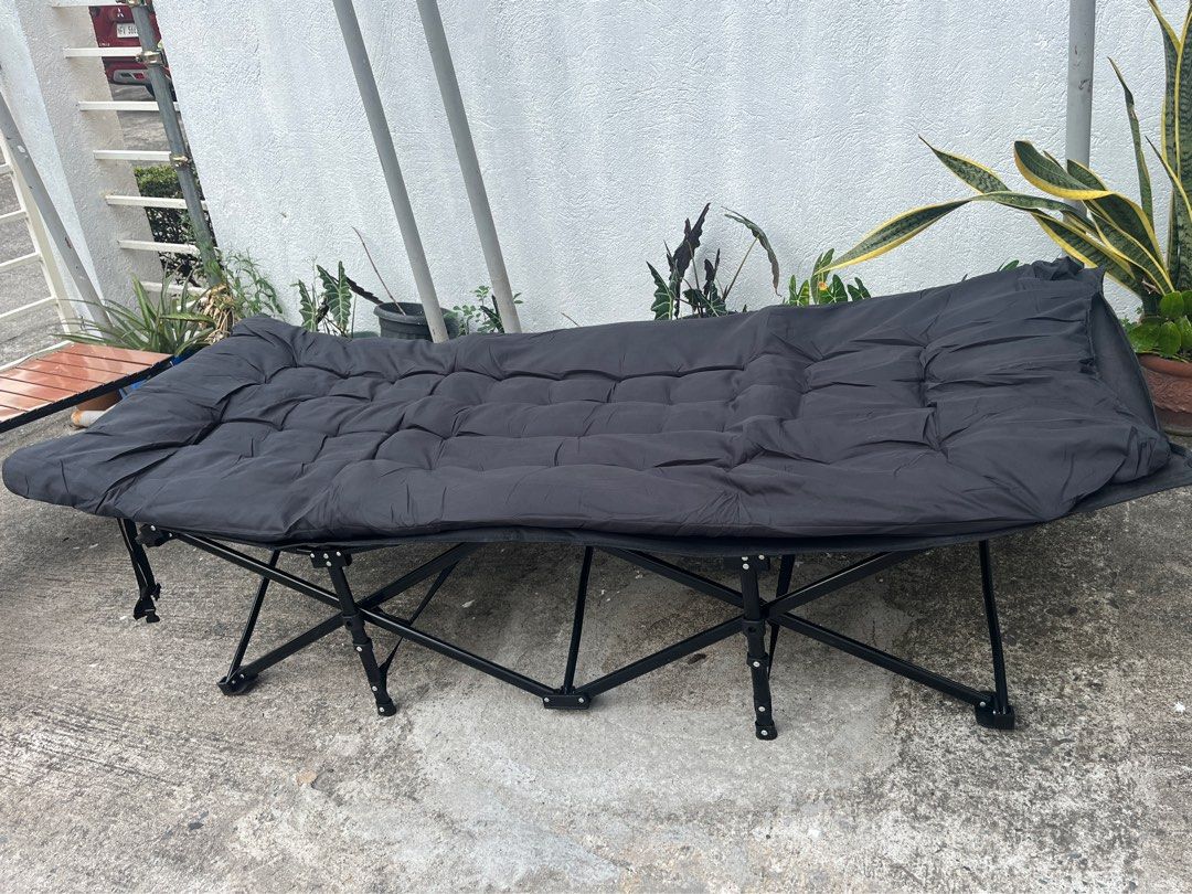 New Foldable Bed / Outdoor or Indoor Bed / Camping Bed (Category: Other Home Furniture) located in Antipolo. Submitted by jvcnkl (Listing ID 1363004378, Image 1). Description: New Foldable Bed for Adults Portable Foldable Camping Bed (frame and mattress) •Durable Iron Frame •Adjustable Headrest •Ideal for Outdoor Activities, Beach, Poolside, and Patio •Camping Essential •Ergonomic Design •Durable Construction.