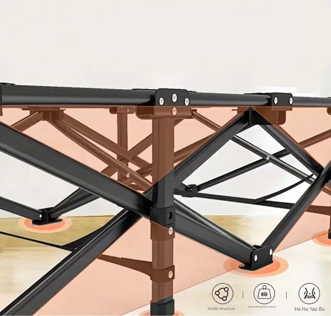 New Foldable Bed / Outdoor or Indoor Bed / Camping Bed (Category: Other Home Furniture) located in Antipolo. Submitted by jvcnkl (Listing ID 1363004378, Image 3). Description: New Foldable Bed for Adults Portable Foldable Camping Bed (frame and mattress) •Durable Iron Frame •Adjustable Headrest •Ideal for Outdoor Activities, Beach, Poolside, and Patio •Camping Essential •Ergonomic Design •Durable Construction.