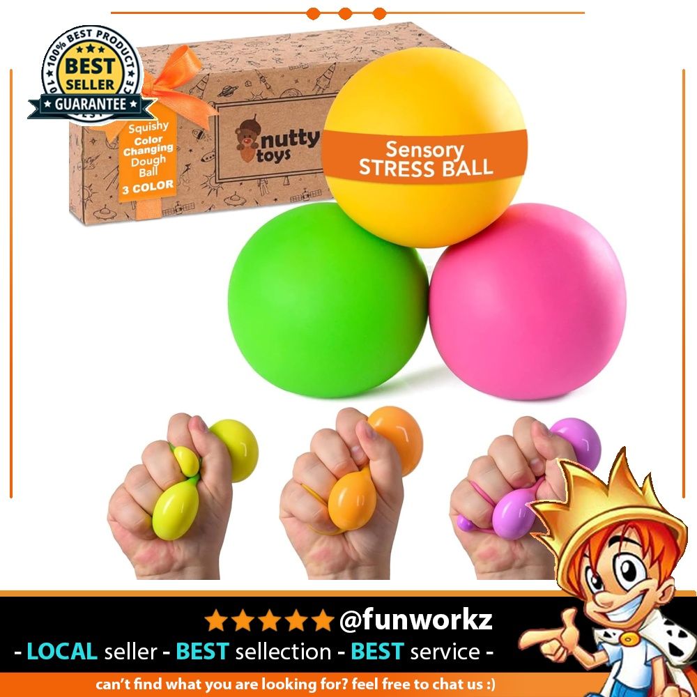Nutty Toys Sensory Stress Balls for Kids & Adults - Squishy Color ...