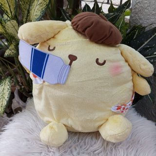 SANRIO Pompompurin Drinking Milk FurYu 10 inches Original Japan Fluffy Plush Toy