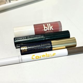 set | estee lauder clinique mascara / blk creamy all over paint / careline brow liner