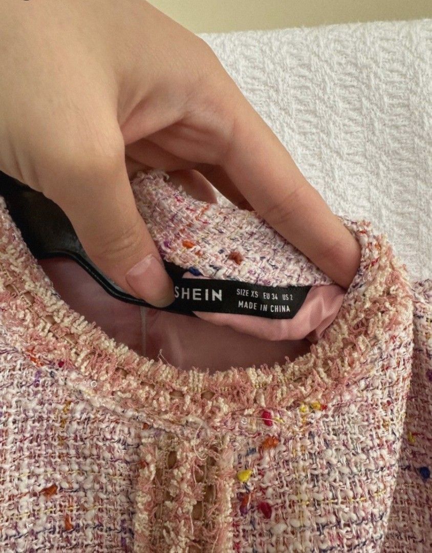 Shein Tweed Dress (Category: Dresses) located in Tanauan. Submitted by decluttering_mythings (Listing ID 1363113159, Image 3). Description: Bust: 32 inches Waist: 27 inches Length: 31 inches Bought this here on carousell as well! Didn't fit me anymore. Excellent condition ❤️.