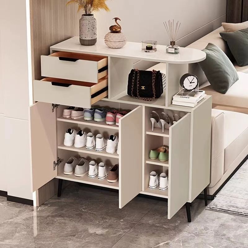 Shoe Cabinet Shoe Rack Storage Cabinet Cream Color Storaeg Shoe Shelf ...