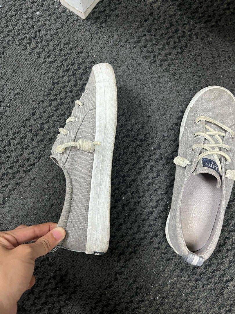 Sperry sneakers size 7 Womens grey (Category: Sneakers) located in Quezon City. Submitted by godwhymeshoppe (Listing ID 1363007159, Image 2). Description: Selling Grey Sperry Womens Size 7 Used but not abused (di masyado nagamit due to wrong size) Price is still negotiable Needs light cleaning Condition: 8.5/10.