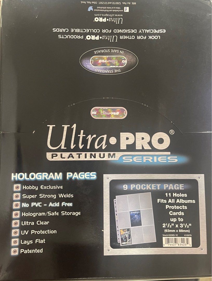 Ultra PRO 透明九格卡簿內頁 (BS卡, Pokemon 卡, 遊戲王等適用), 其他, 其他 - Carousell