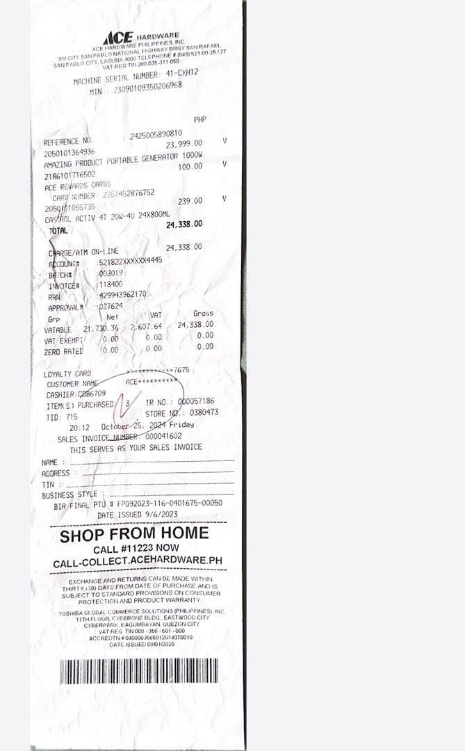 1000W Portable Generator (Category: Construction Tools & Equipment) located in Los Banos. Submitted by rvpcloset (Listing ID 1363223832, Image 2). Description: 1000W Portable Generator Lightweight 4L of gasoline = 12hrs running time Bought in Ace Hardware for 23,999 Used once to test only. Complete with box RFS: Upgraded to higher wattage.