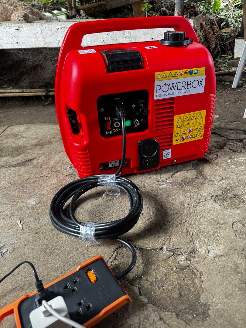 1000W Portable Generator (Category: Construction Tools & Equipment) located in Los Banos. Submitted by rvpcloset (Listing ID 1363223832, Image 3). Description: 1000W Portable Generator Lightweight 4L of gasoline = 12hrs running time Bought in Ace Hardware for 23,999 Used once to test only. Complete with box RFS: Upgraded to higher wattage.