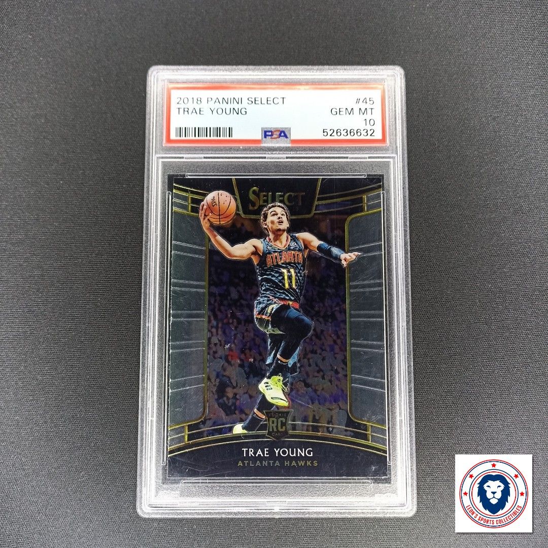 2018-19 NBA Card Trae Young Select RC PSA 10 (Category: Graded Singles) located in San Fernando. Submitted by leonsportscollectiblesandtcg (Listing ID 1363340729, Image 1). Description: LEON'S SPORTS COLLECTIBLES Slabs are all clean and no issues whatsoever unless stated. Minor scratches, factory defect, pressing does not make your purchase eligible for return/refund. WYSIWYG Safe and secured shipping. Courier: J&T With FREEBIE ofcourse :) NO Res