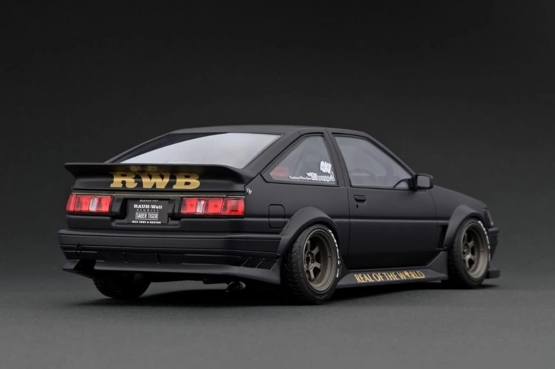 全新日版 1/18 RWB AE86 Matte Black ignition model diecast TOYOTA IG2606, 興趣 ...