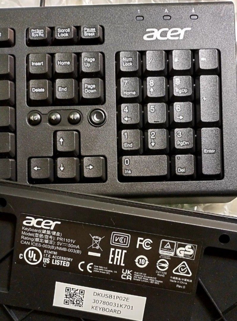 Acer 原廠Keyboard 有線鍵盤 PR1101V 送滑鼠, 電腦及科技產品, 電腦周邊產品, 電腦鍵盤及相關產品在旋轉拍賣