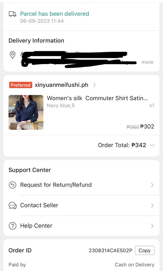 Blue Long sleeves (Category: Longsleeves) located in Quezon City. Submitted by declutterwithgel (Listing ID 1345221588, Image 2). Description: Og price: 300 :).