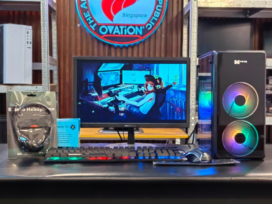 BNEW COMPUTER SET AMD RYZEN 3 2200G 8GB DDR4 RAM 128GB SSD STORAGE ...