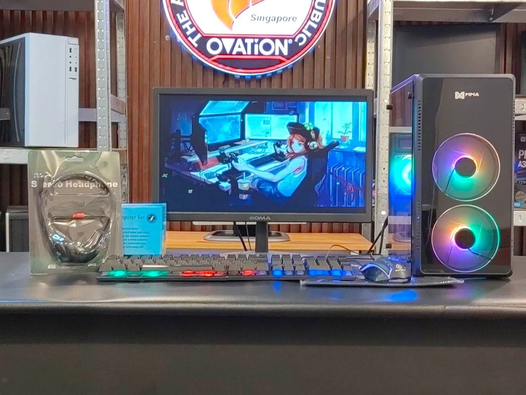 BNEW COMPUTER SET AMD RYZEN 3 2200G 8GB DDR4 RAM 128GB SSD STORAGE ...