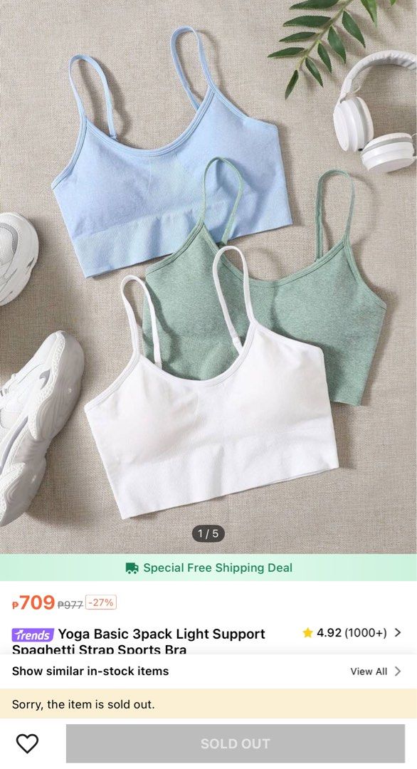 BRAND NEW (3) Sports Bra (Category: Activewear) located in Manila. Submitted by itsgrel (Listing ID 1363192501, Image 2). Description: Bought it for 700.