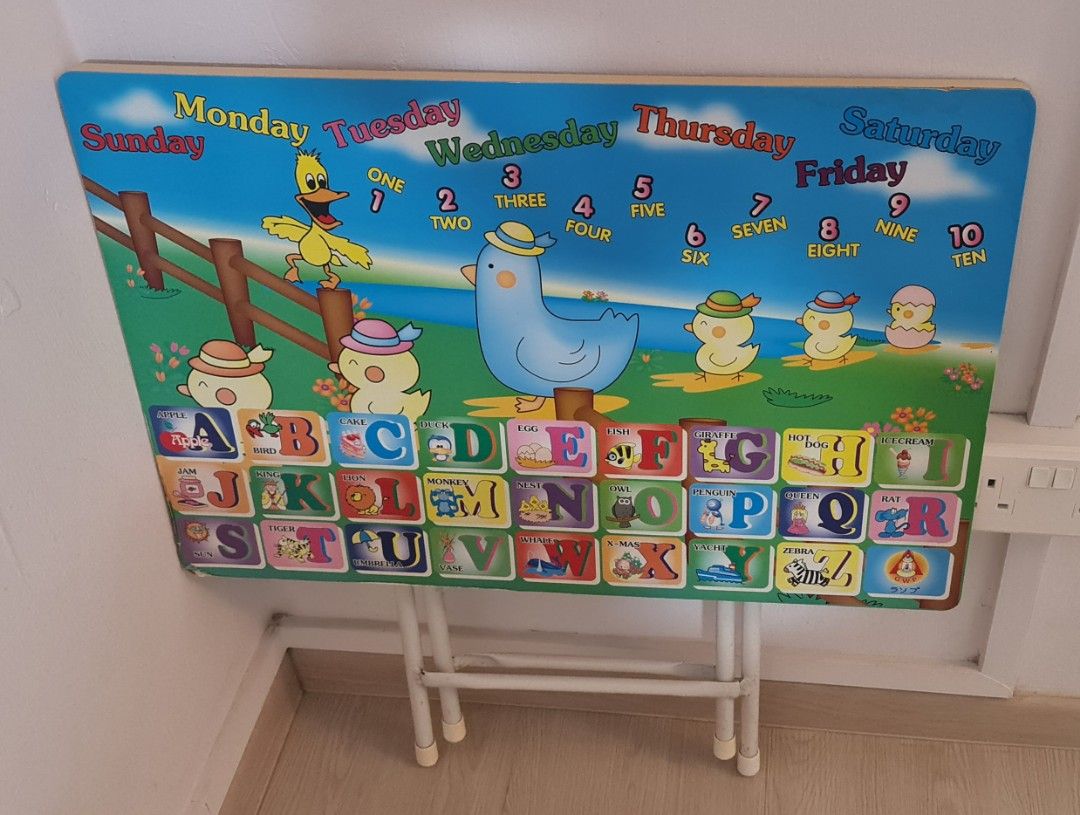 Children ABC Folding Table, Furniture & Home Living, Furniture, Tables ...