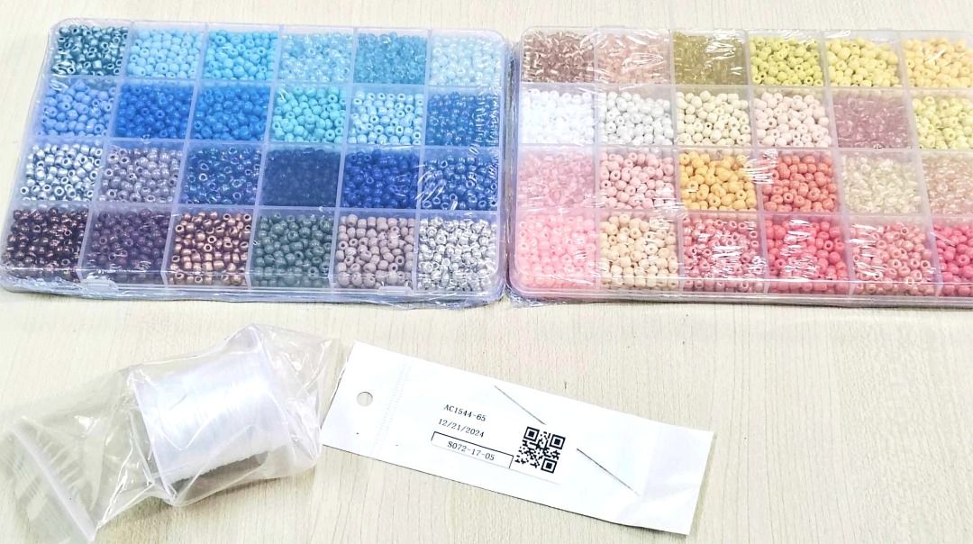 Craft Beads Set A (Category: Craft Supplies & Tools) located in Taguig. Submitted by Bloomscorner1 (Listing ID 1363279290, Image 2). Description: - Set contains almost 5K high quality transparent, frosted beads in a sturdy bead storage container - Bead size: approx. 5mm - also contains elastic string and needle as freebie.