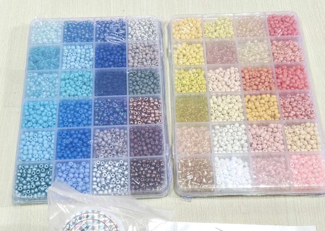 Craft Beads Set A (Category: Craft Supplies & Tools) located in Taguig. Submitted by Bloomscorner1 (Listing ID 1363279290, Image 3). Description: - Set contains almost 5K high quality transparent, frosted beads in a sturdy bead storage container - Bead size: approx. 5mm - also contains elastic string and needle as freebie.