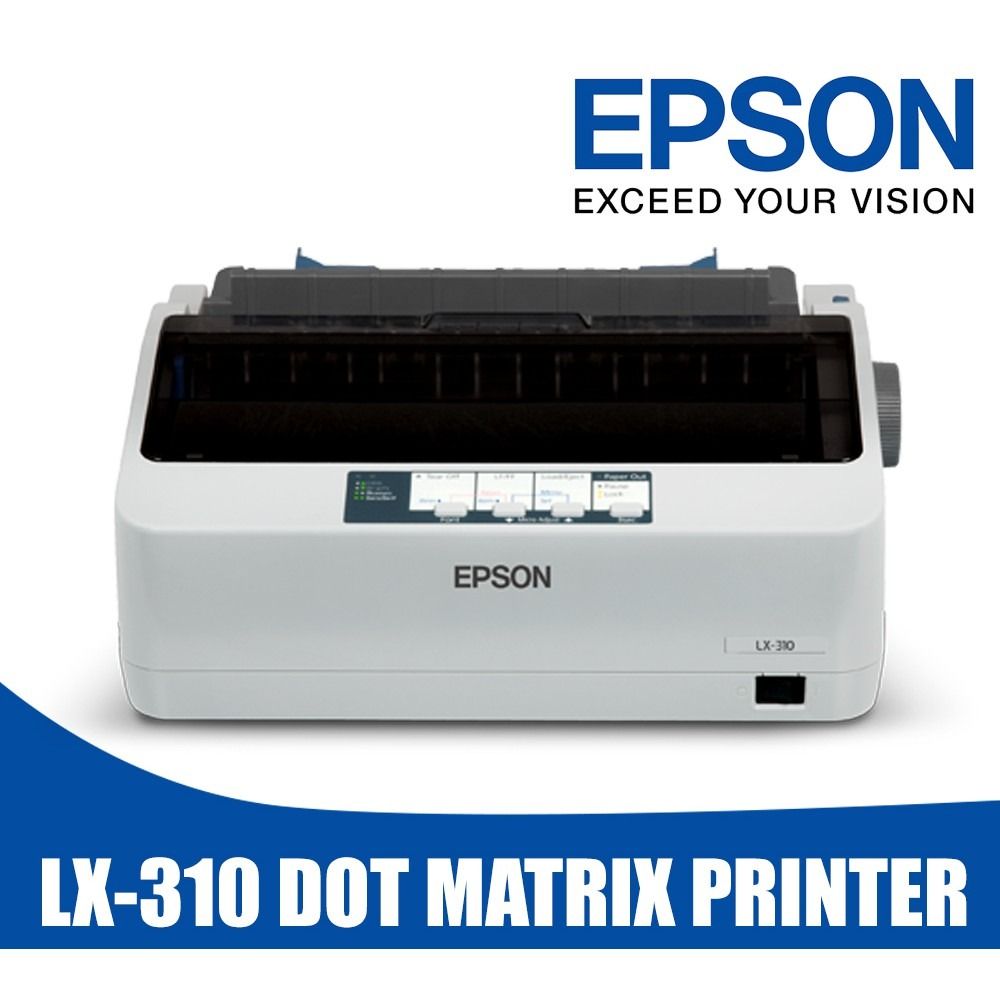 EPSON LX310 DOT MATRIX PRINTER I EPSON PRINTER (Category: Printers, Scanners & Copiers) located in Quezon City. Submitted by printer_supplies_provider (Listing ID 1363213113, Image 1). Description: EPSON LX310 DOT MATRIX PRINTER *FEATURES SPECS: ❏.Narrow carriage 9-pin SIDM ❏.High 357 CPS print speed at 12CPI ❏.10,000 power on hour MTBF ❏.USB, Serial and Parallel ports *CONSUMABLES ❏.Ribbon Cartridge S015632 Available in Purchase, & FREE USE PRIN