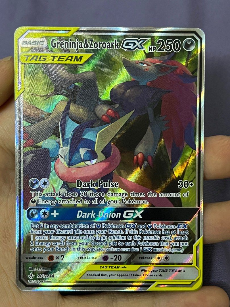 Greninja & Zoroark GX 201/214 Unbroken Bonds Alternate Full Art Pokemon