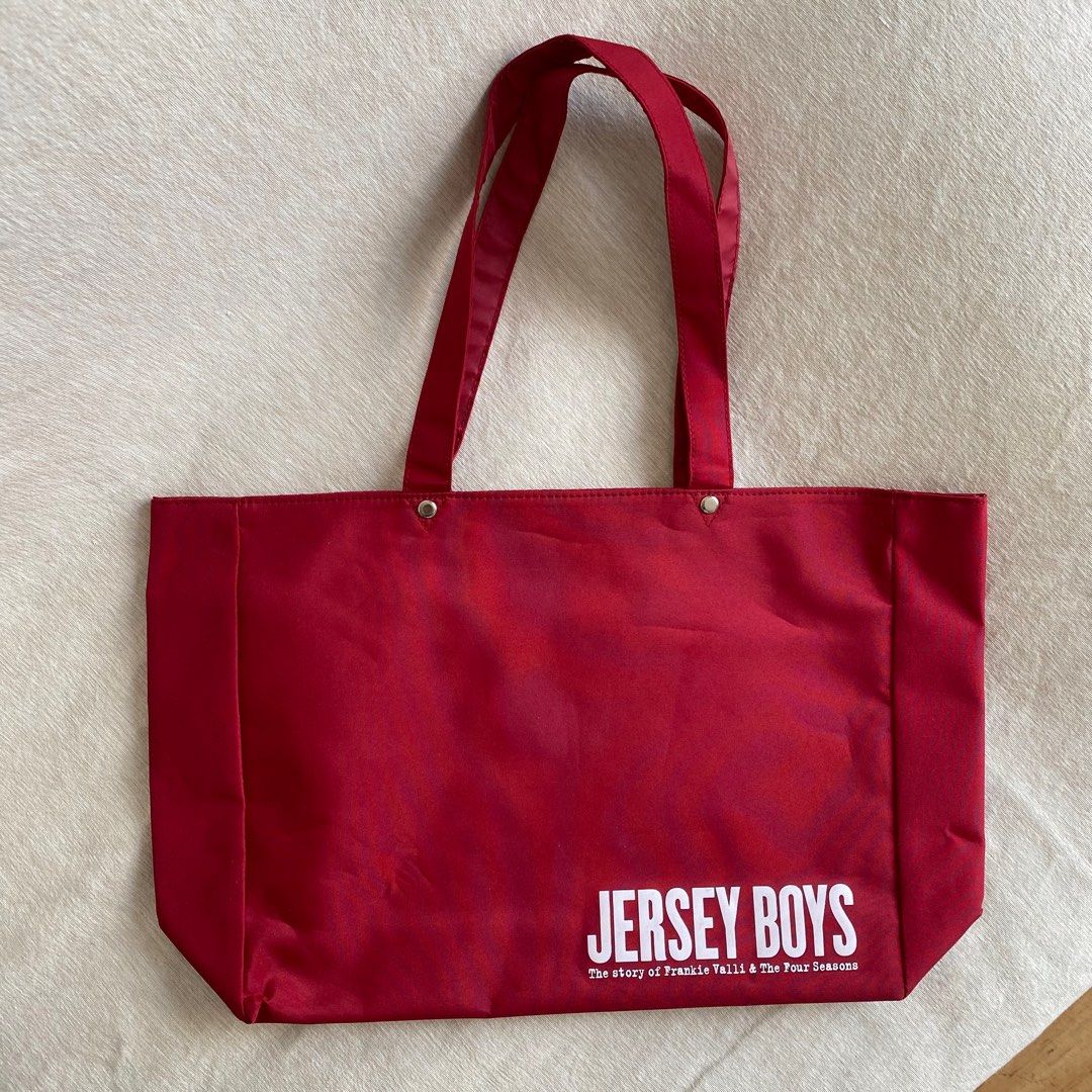 Jersey Boys Tote Bag (Category: Tote Bags) located in Quezon City. Submitted by nikknacks (Listing ID 1363241092, Image 1). Description: Jersey Boys Tote Bag ✅Dimensions: 13” x 3” x 10.5” ✅Never used, stored in cabinet ✅RFS: Decluttering 💰Php 700 ✉️PM if interested .