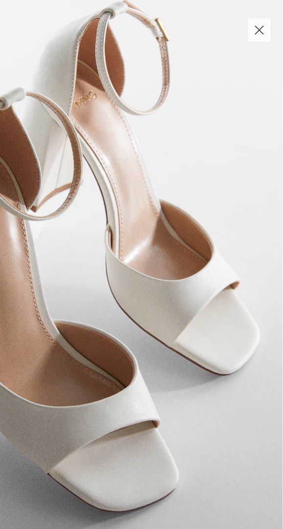 MANGO Wide-Heeled Sandal w/ Bracelet (Category: Heels) located in Paranaque City. Submitted by love.claire (Listing ID 1363248659, Image 2). Description: Used as bridal shoes Bought for ₱2995 RFS: Rarely Used MOP: GCASH/UB/BPI Lalamove/Grab/GogoXpress (c/o buyer).