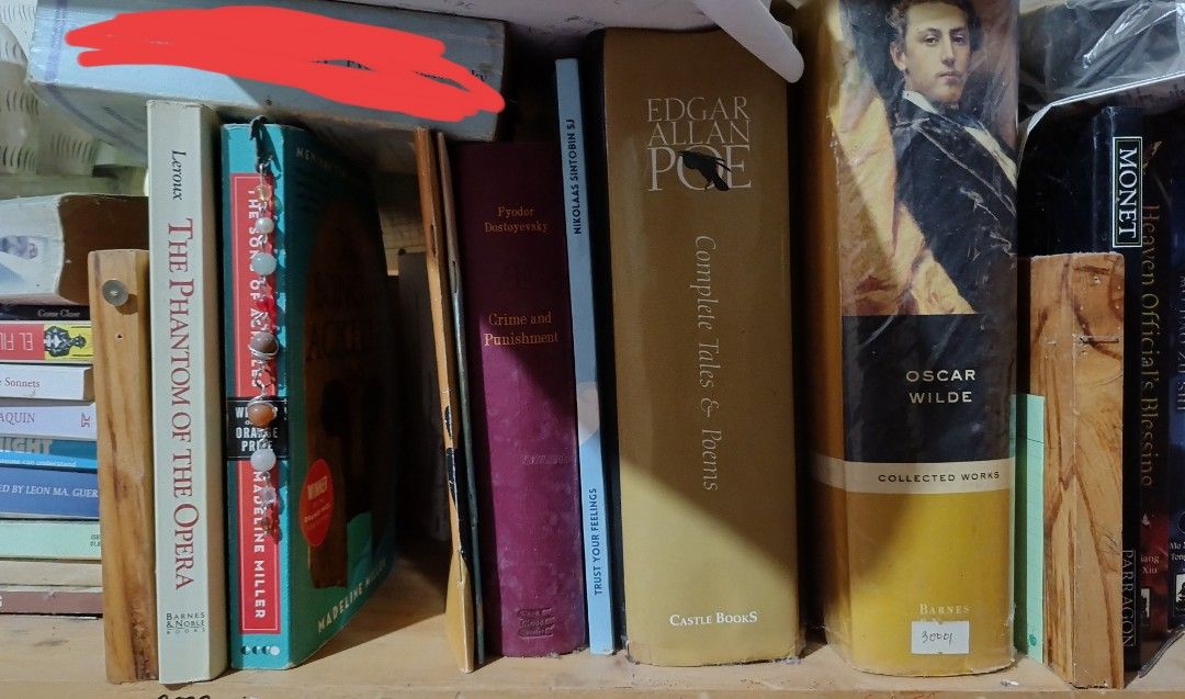 [SALE] Various Books (Classics + others) (Category: Storybooks) located in Naga. Submitted by kotku (Listing ID 1363178055, Image 1). Description: pm for any interested book to buy meditations, sappho, monster, and grandmaster of demonic cultivation vol 1 NOT FOR SALE BOOKS: phantom of the opera - heavily annotated the song of achilles - naulanan 😓 not much annotations crime and punishment - worn down cover, annotated till 2nd part/book edgar al