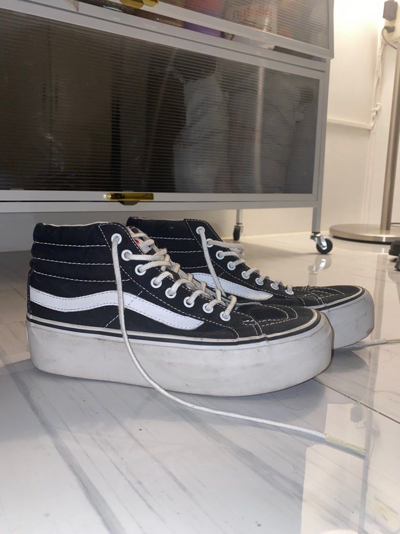 Vans SK8-Hi Platform 2.0 Sneakers (Category: Sneakers) located in Valenzuela. Submitted by yonibels (Listing ID 1363270120, Image 3). Description: • Authentic • Unisex • Size: Women US 7.5 / Men US 6 • No flaws or issues • Quality 9 / 10 • Just dirty, needs cleaning • Used a few times only • No box because bought from Australia • Rfs: Don’t use it anymore.