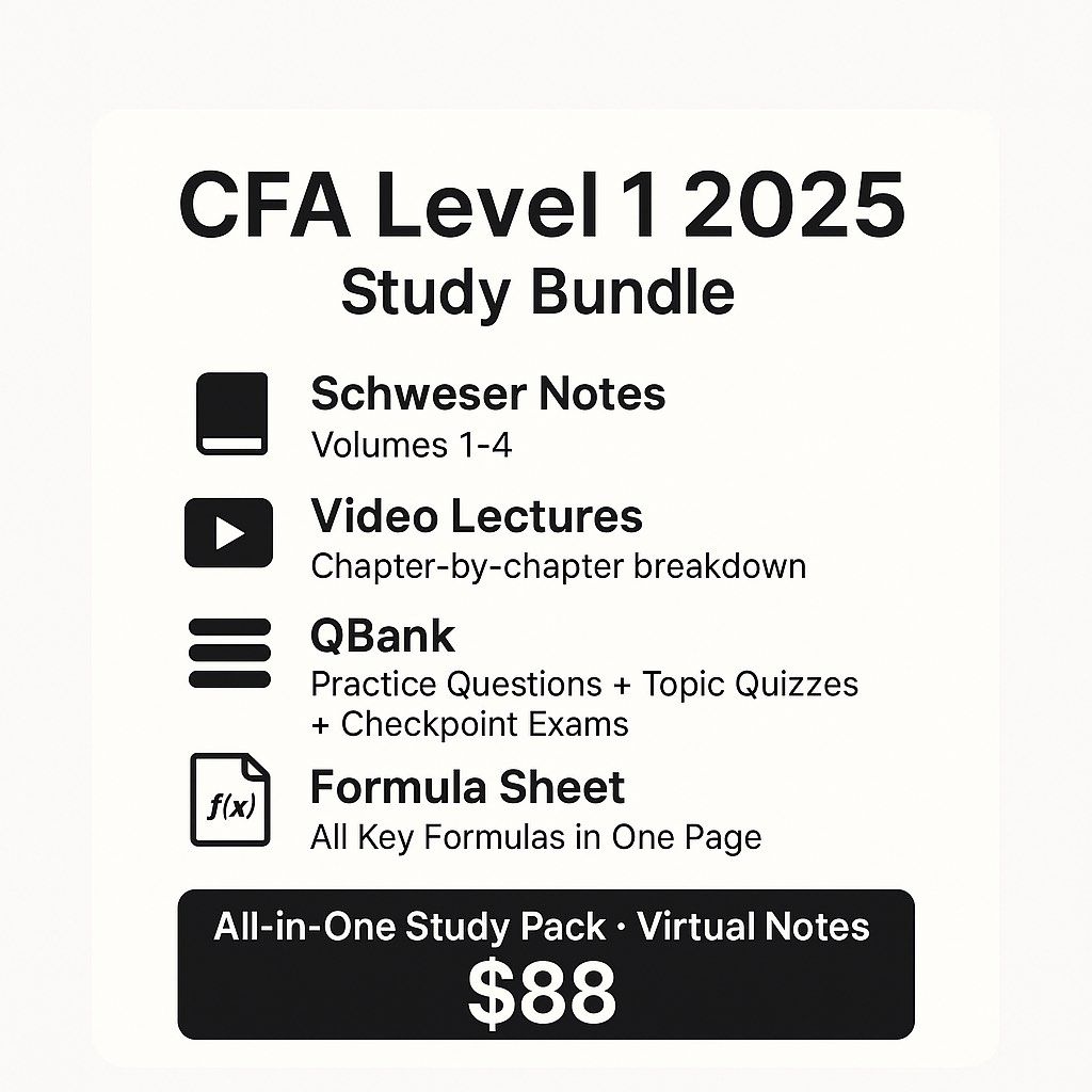 2025 CFA Official Schweser Level 1 Notes/Video Lecture/Question Bank ...