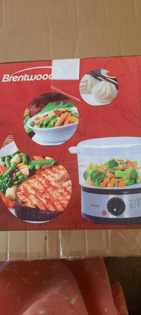 2 Tier Food Steamer (Category: Cookware & Accessories) located in Santa Rosa. Submitted by soldout.ph (Listing ID 1363480288, Image 3). Description: * 5 quart capacity * 60 minute timer * dishwasher safe parts * model no.: TS 1005 * 120 V * still sealed in a box * Brand: Brentwood.