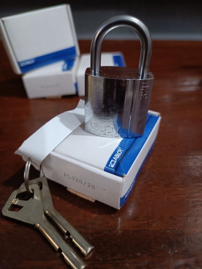 Abloy PL320/20 Padlock Short Shackle (Category: Locks, Doors & Gates) located in Manila. Submitted by lcgenmerch (Listing ID 1363439691, Image 3). Description: Selling brand new, authentic ABLOY PL320/20 padlocks, short shackle. Ideal for cash boxes, tool boxes, storage cabins, light machinery, and lockers. SPECIFICATIONS: Body Material: Brass, Chrome finish Shackle Material: Stainless Steel, Chrome finish Diameter: 5mm Vertical Clearance: 20mm H