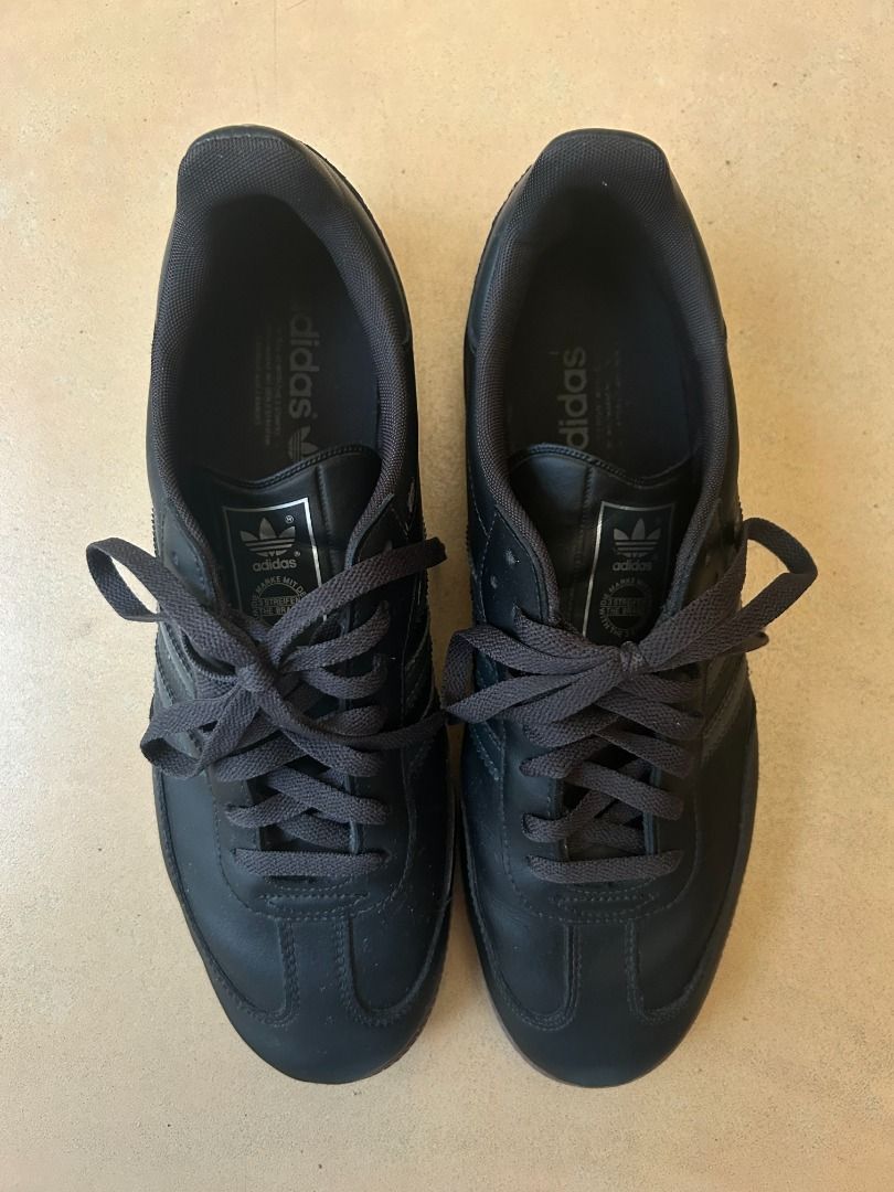 Black Adidas Samba Sneakers (Category: Sneakers) located in Paranaque City. Submitted by togee8 (Listing ID 1363467283, Image 2). Description: Black Adidas Samba Sneakers - Size US 12 Brand: Adidas Condition: 9.5/10 (USED ONCE) Original Price: Php 6800 NO RETURNS/EXCHANGES NO MEETUPS Payment through GCash/Maya/BPI/Unionbank/Seabank Shipping through Grab Express/Lalamove/J&T PM or make an offer if interested. #Clothes #Thrift #Used #Preloved #Seco