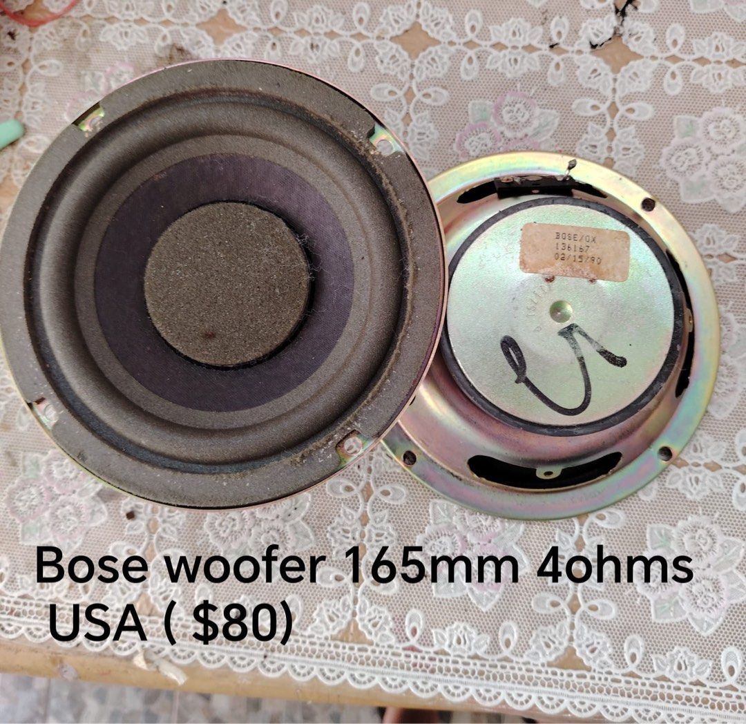 Bose woofer 165mm 4ohms (Category: Other Audio Equipment) located in Singapore. Submitted by tb1401 (Listing ID 1363462695, Image 1). Description: Bose woofer 165mm 4ohms USA Looking for 6 inch woofers. Let me know. .