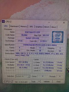 Intel Xeon E3 1225 v5 CPU