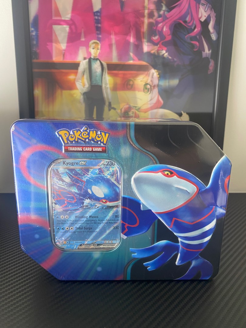 (LAST)Kyogre EX Pokemon TCG Azure Legends 5 Booster Tin, Hobbies