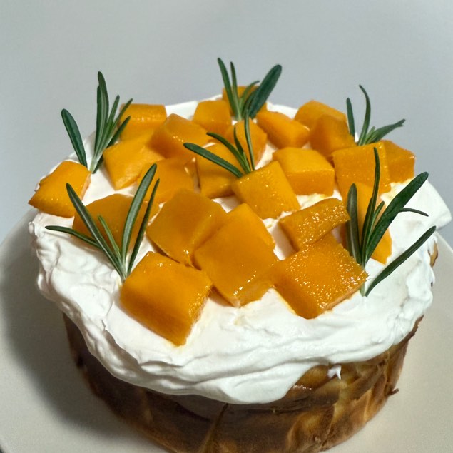Mango Basque Burnt cheesecake, Food & Drinks, Homemade Bakes on Carousell