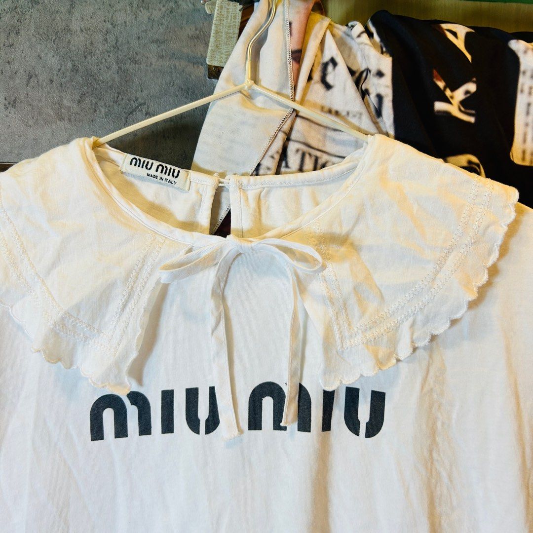 Miu Miu Blouse (Category: Luxury Apparel) located in Baguio. Submitted by luxecycleph (Listing ID 1363494094, Image 3). Description: READ BEFORE OFFER SIZE: 20 x 25 Medium CONDITION: Excellent SHOP RULES * payment first (thru gcash only) * pay today, ship the next day (thru j&t) * manage your expectations (items are secondhand & thrifted) * return & refund are only accepted for valid reasons * no bogus buyers- just tell the seller immediately if 