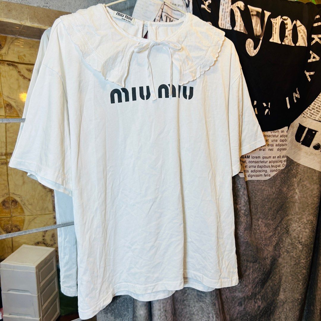 Miu Miu Blouse (Category: Luxury Apparel) located in Baguio. Submitted by luxecycleph (Listing ID 1363494094, Image 2). Description: READ BEFORE OFFER SIZE: 20 x 25 Medium CONDITION: Excellent SHOP RULES * payment first (thru gcash only) * pay today, ship the next day (thru j&t) * manage your expectations (items are secondhand & thrifted) * return & refund are only accepted for valid reasons * no bogus buyers- just tell the seller immediately if 