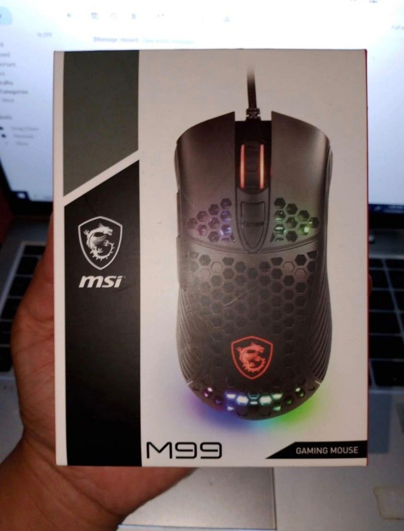 MSI M99 Gaming Mouse (Category: Mouse & Mousepads) located in Makati City. Submitted by littlelion2018 (Listing ID 1363532391, Image 1). Description: Boxed and sealed..